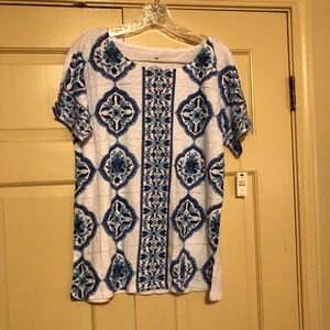 Talbots linen and cotton top